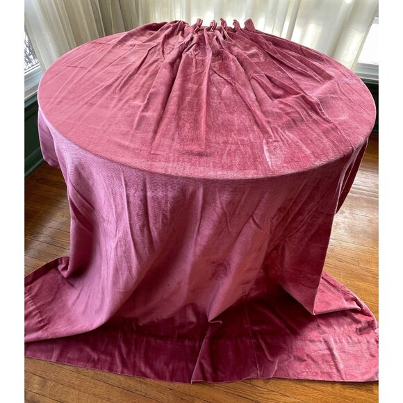 Vintage 70s curtain, dusty rose pink, corduroy, thick long and narrow, pleated - Picture 1 of 10